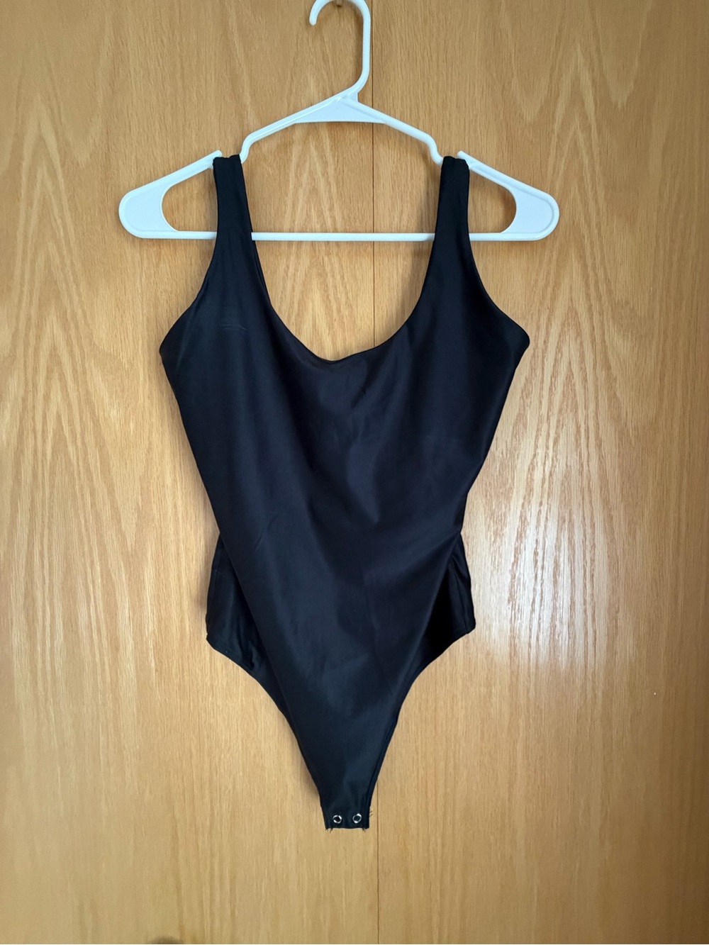 wild fable Black Scoop-Neck One-Piece Swimsuit with Snap Bottom